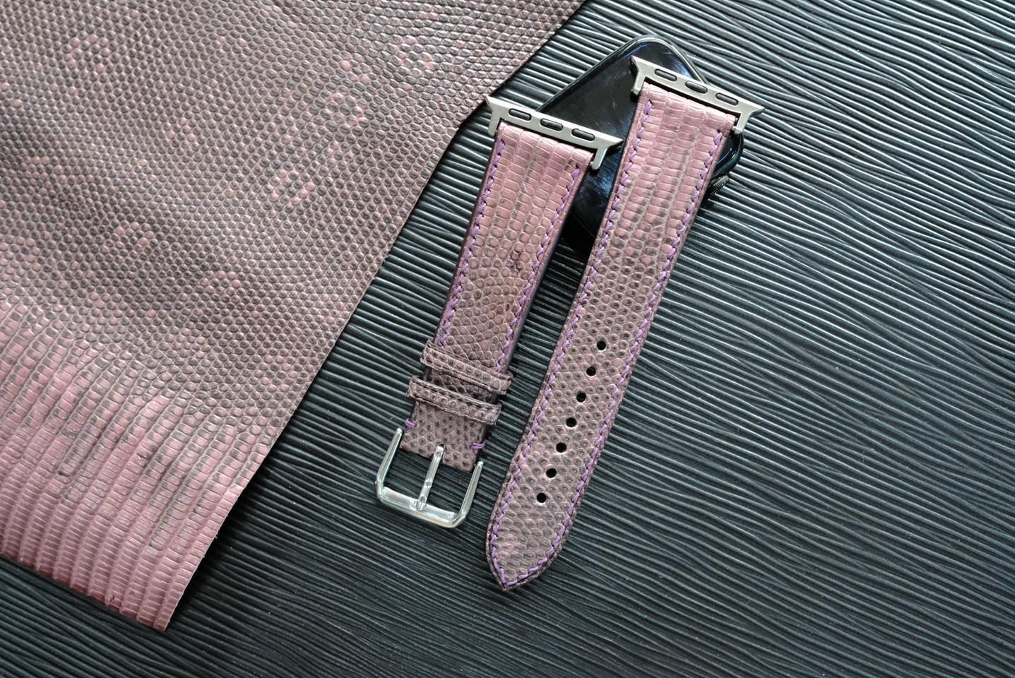 高級トカゲ革時計ベルト手縫い時計ベルトアップルウォッチ時計ベルト1枚目の画像